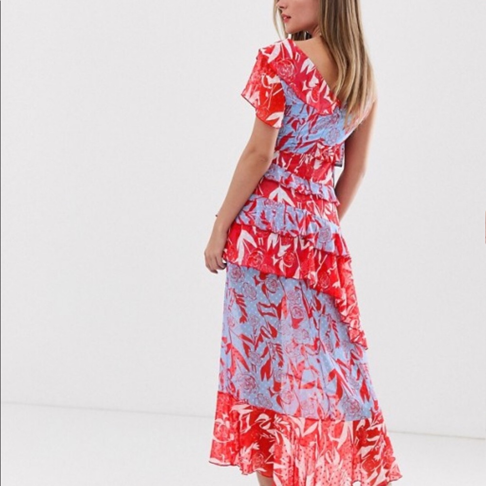 ASOS dress red and light blue - Picture 4 of 8